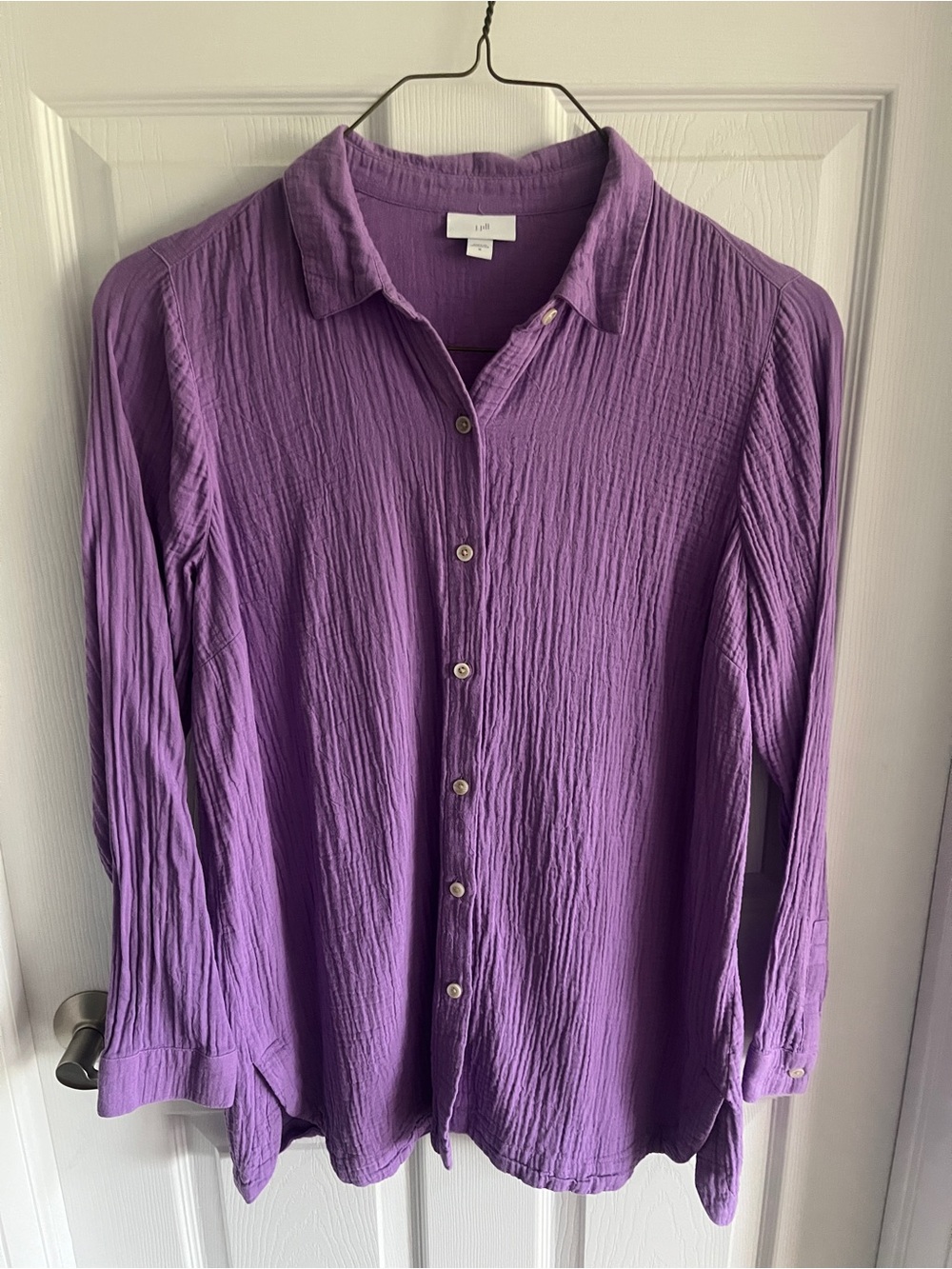 J. Jill Cotton Gauze Split Hem Tunic in Purple